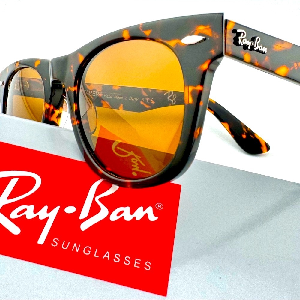 Ray-Ban Sunglasses RB2140 Wayfarer Classic Tortoise Frame Brown Lenses 50mm New! - Picture 12 of 13